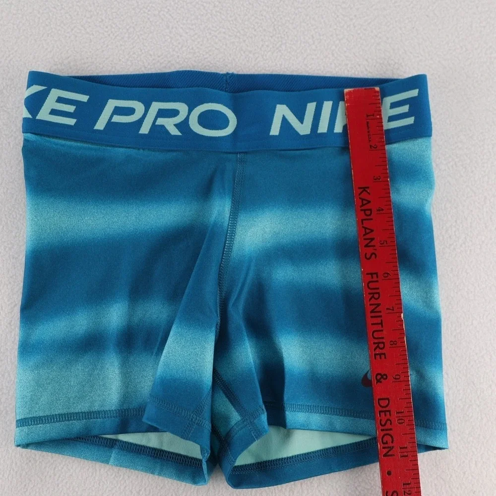 Nike‎ Pro Dri-FIT Womens 3 Inch Training Shorts Teal Blue Gradient IH7636-301 S